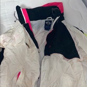 Colombia Pink/White/Black Windbreaker/ Raincoat